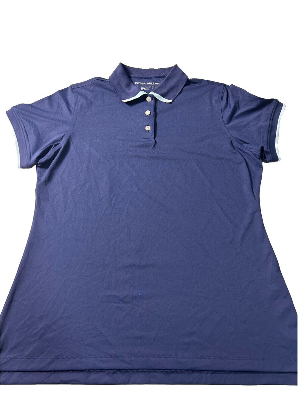 PETER MILLAR WOMENS WHITWORTH MESH SHORT SLEEVE POLO, NAVY, LARGE